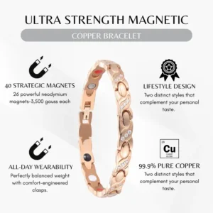 Czticle® MagnaCalm Copper Magnet Wellness Bracelet for Women